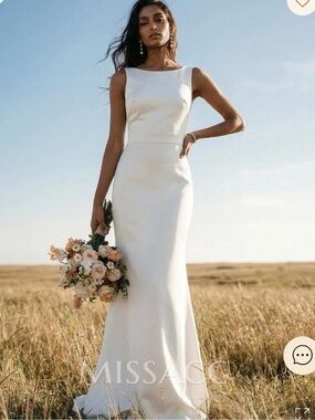 Sheath/Column Scoop Neck Sleeveless Elastic Satin Dress (US8)